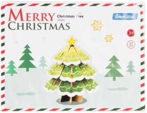 Дървен 3D пъзел Robo Time от 21 части - Елхичка