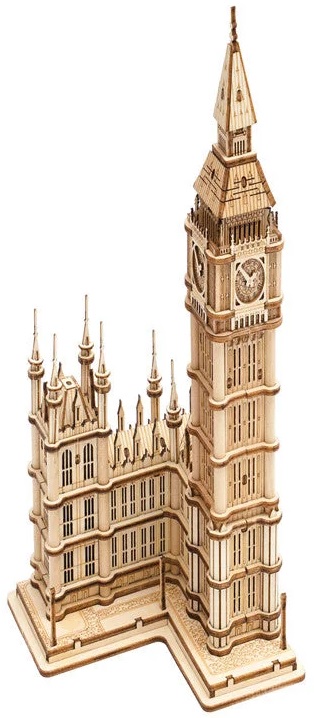 Дървен 3D пъзел Robo Time от 220 части - Биг Бен
