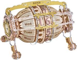 Дървен 3D пъзел Robo Time от 250 части - Вечен календар