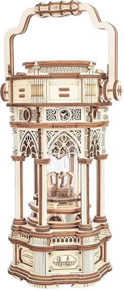 Дървен 3D пъзел Robo Time от 336 части - Викториански фенер