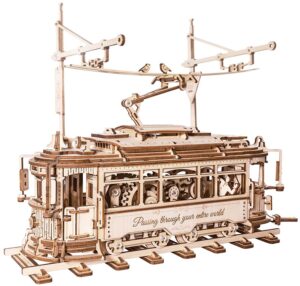 Дървен 3D пъзел Robo Time от 374 части - Трамвай