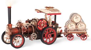 Дървен 3D пъзел Robo Time от 469 части - Парна машина