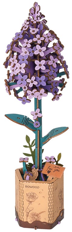 Дървен 3D пъзел Robo Time от 154 части - Люляк