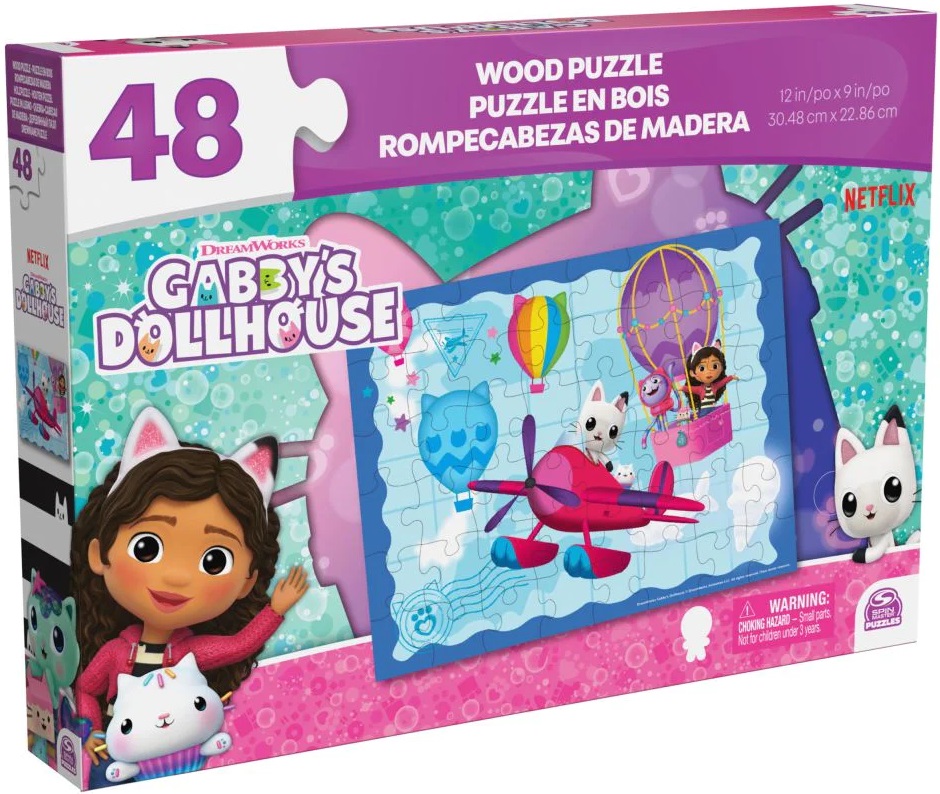 Детски дървен пъзел Spin Master от 48 части - Къщичката за кукли на Габи
