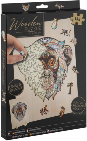 Дървен пъзел Grafix от 133 части - Маймуна