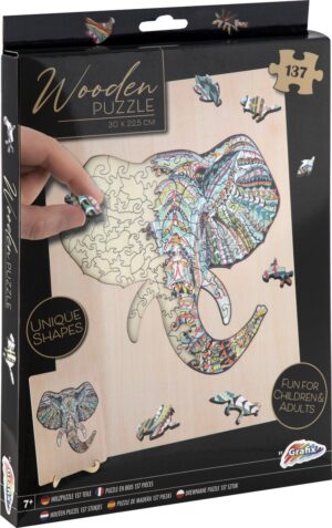 Дървен пъзел Grafix от 137 части - Слон