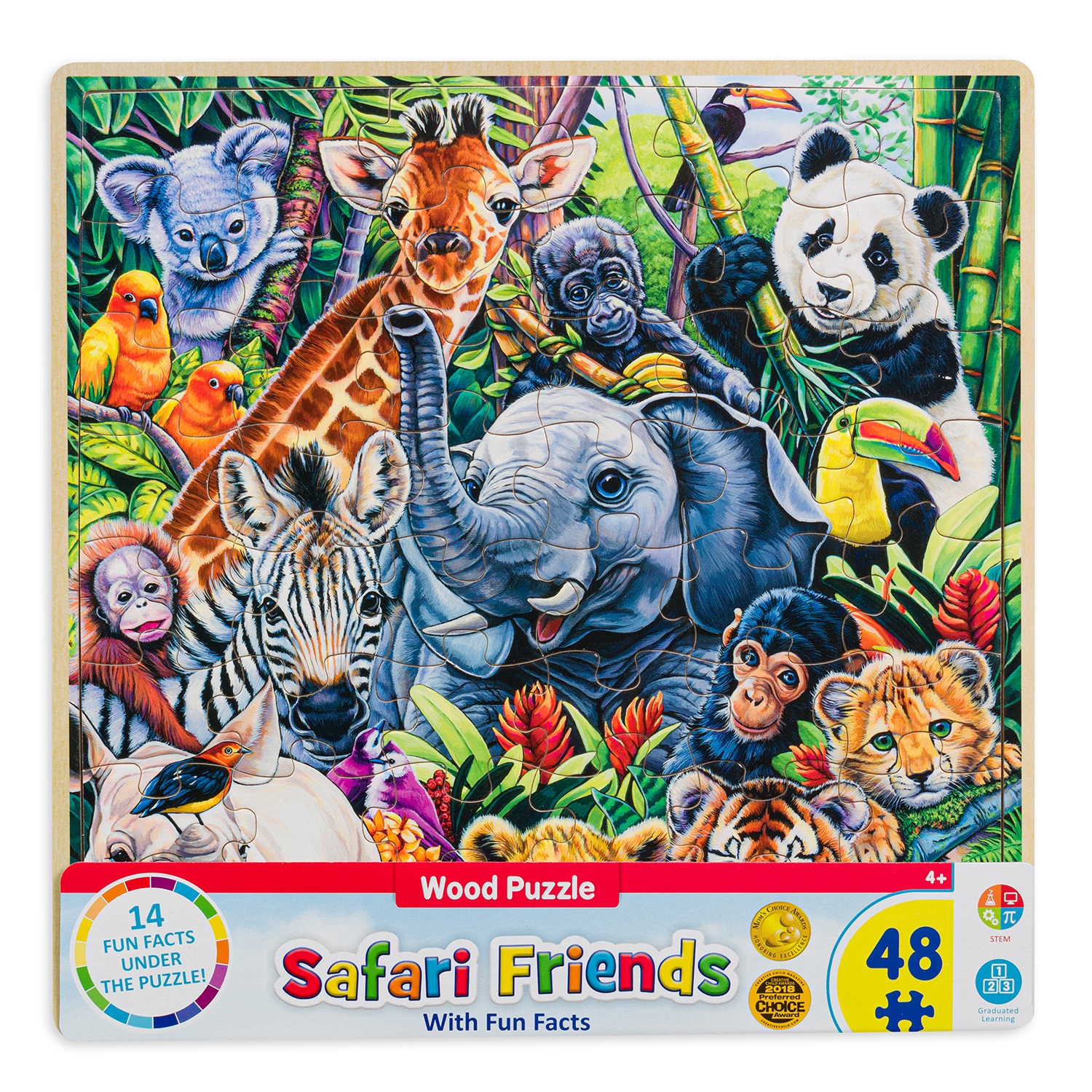 Дървен пъзел Master Pieces от 48 части - Сафари приятели