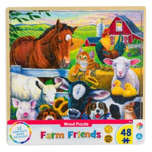 Дървен пъзел Master Pieces от 48 XXL части - Животните във фермата
