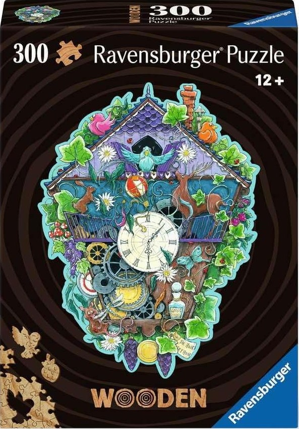 Дървен пъзел Ravensburger от 300 части - Часовник с кукувица