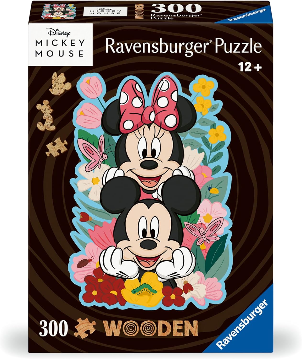 Дървен пъзел Ravensburger от 300 части - Мики и Мини