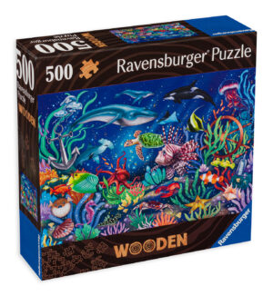 Дървен пъзел Ravensburger от 500 части - Морско дъно