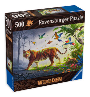 Дървен пъзел Ravensburger от 500 части - Тигър в джунглата