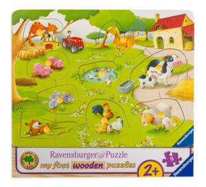 Дървен пъзел Ravensburger от 9 части - Ферма