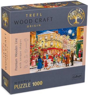 Дървен пъзел Trefl от 1000 части - Коледа в града