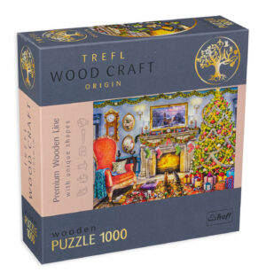 Дървен пъзел Trefl от 1000 части - Край камината