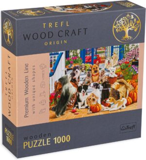 Дървен пъзел Trefl от 1000 части - Кучешко приятелство