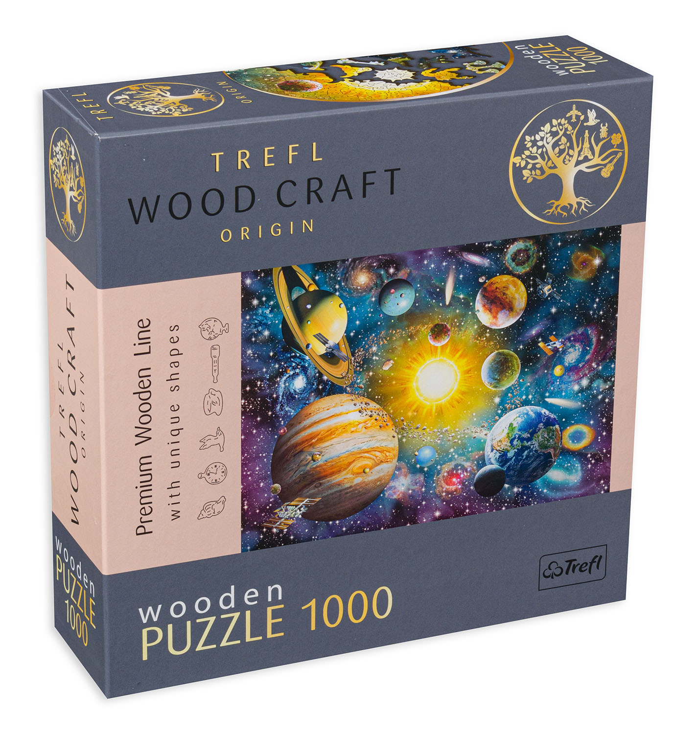 Дървен пъзел Trefl от 1000 части - Пътуване в космоса