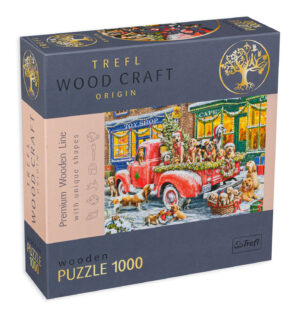 Дървен пъзел Trefl от 1000 части - Помощниците на дядо Коледа