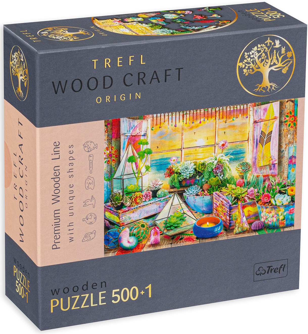 Дървен пъзел Trefl от 500+1 части - Къща край морето