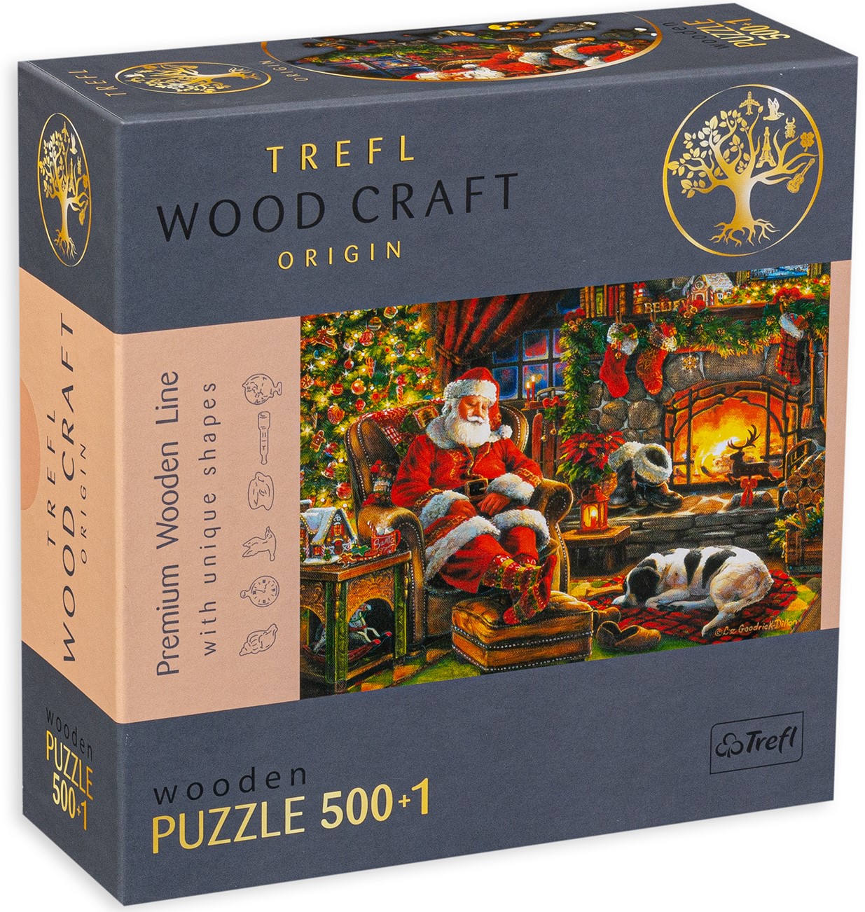 Дървен пъзел Trefl от 500+1 части - Коледна вечер