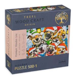 Дървен пъзел Trefl от 500+1 части - Коледни кучета