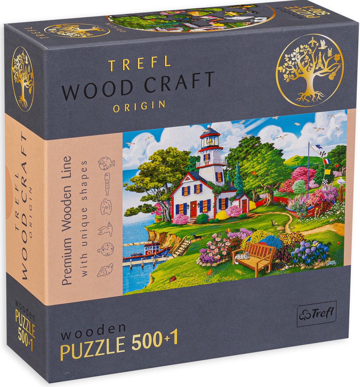 Дървен пъзел Trefl от 500+1 части - Летен рай