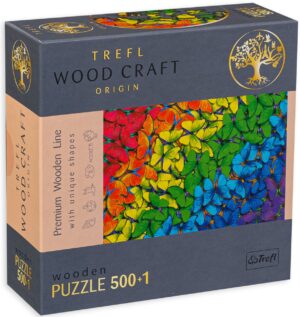 Дървен пъзел Trefl от 500+1 части - Пеперуди