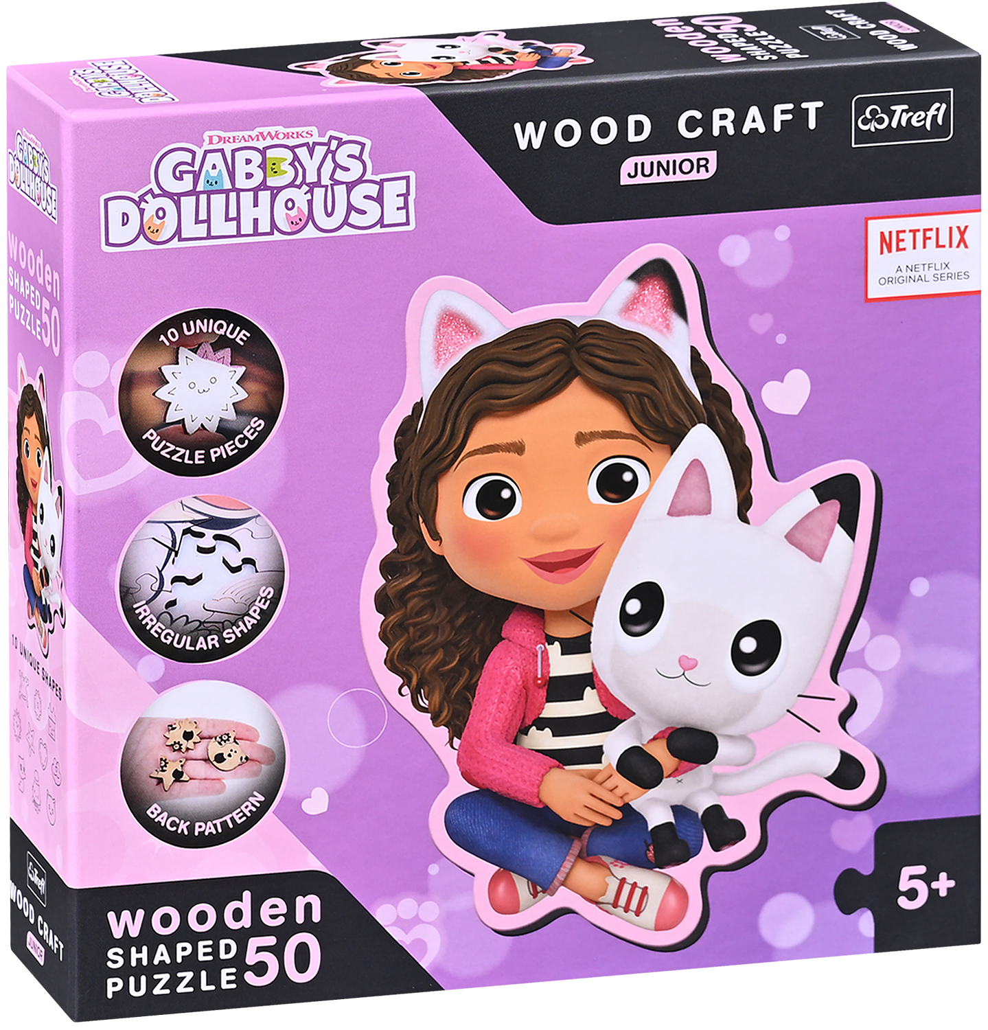 Дървен пъзел Trefl от 50 части - Габи и нейната Кити