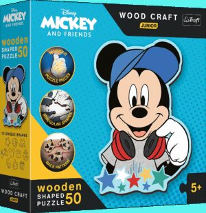 Дървен пъзел Trefl от 50 части - В света на Мики