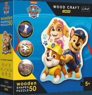 Дървен пъзел Trefl от 50 части - Забавен Пес Патрул