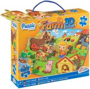 Детски 3D пъзел Grafix от 55 части - Ферма