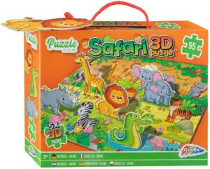Детски 3D пъзел Grafix от 55 части - Сафари
