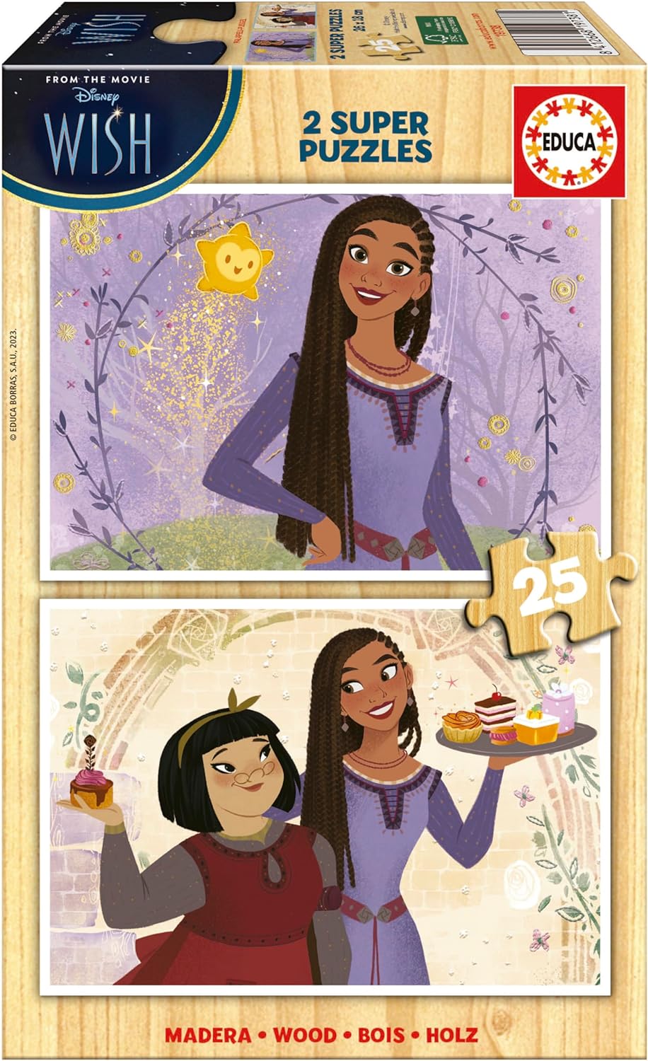 Детски дървен пъзел Educa от 2 x 25 части - Желание