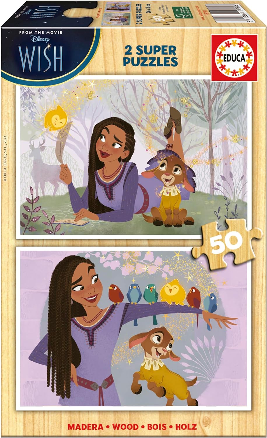 Детски дървен пъзел Educa от 2 x 50 части - Желание