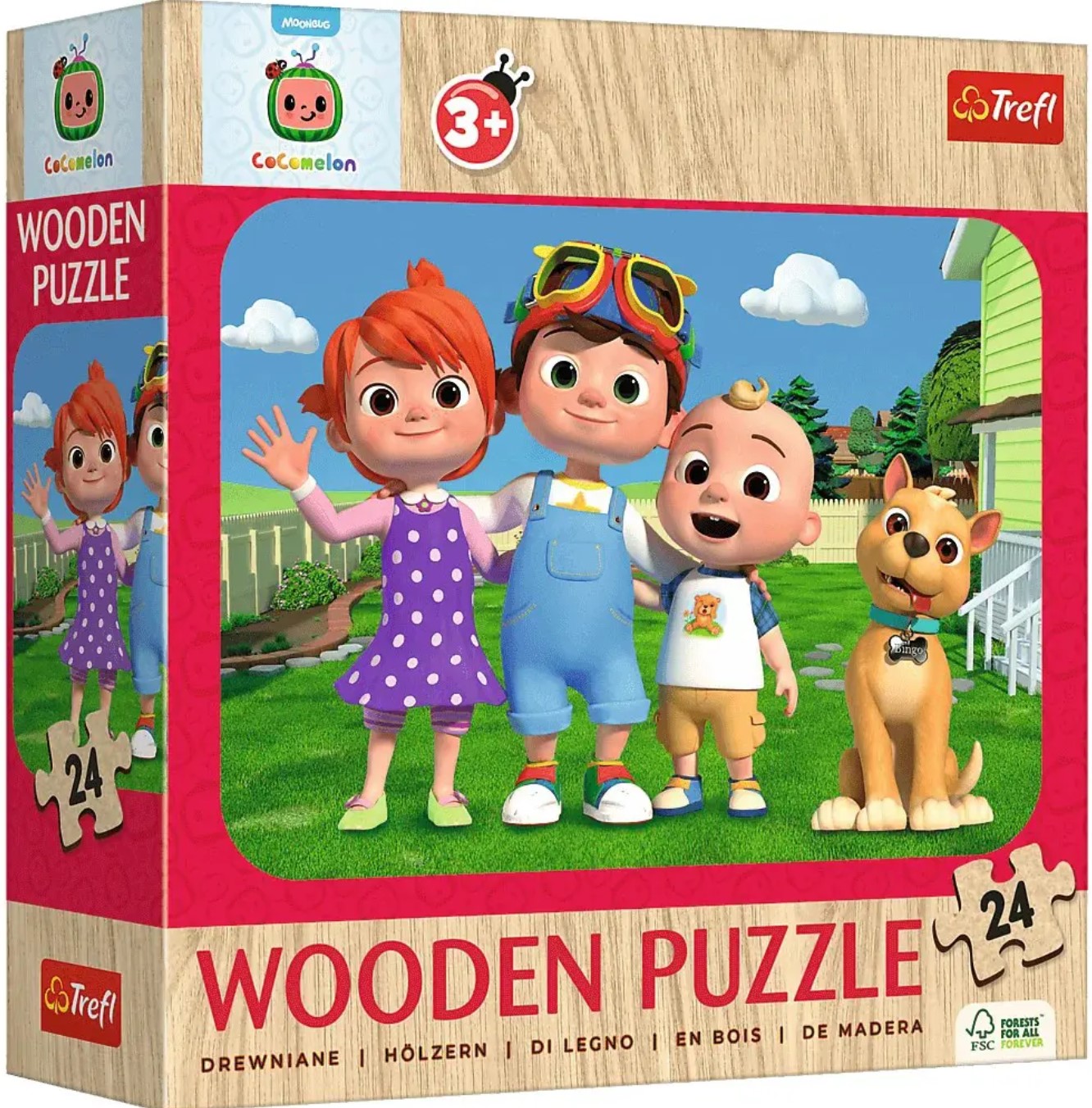 Детски дървен пъзел Trefl от 24 части - Кокомелон
