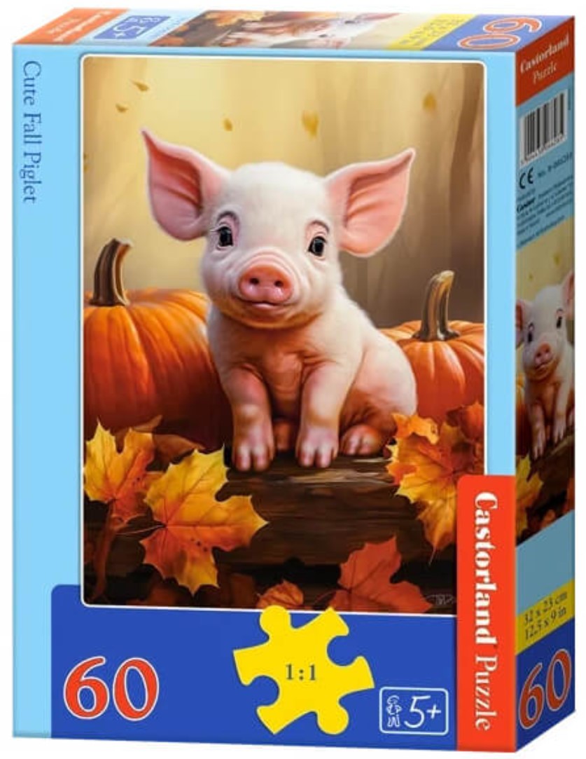 Пъзел Castorland от 60 части - Сладко есенно прасенце