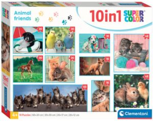 Детски пъзел Clementoni 10 в 1 - Приятели животни