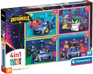 Детски пъзел Clementoni 4 в 1 - Batwheels