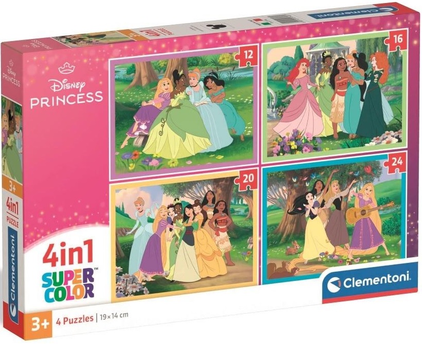 Детски пъзел Clementoni 4 в 1 - Дисни принцеси