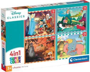 Детски пъзел Clementoni 4 в 1 - Класически филми на Дисни