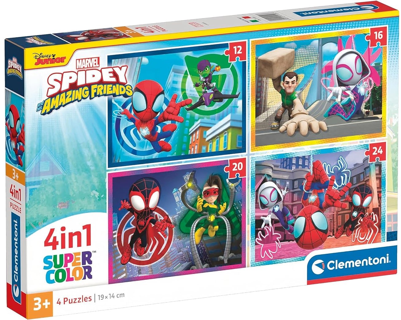Детски пъзел Clementoni 4 в 1 - Спайди и невероятните му приятели