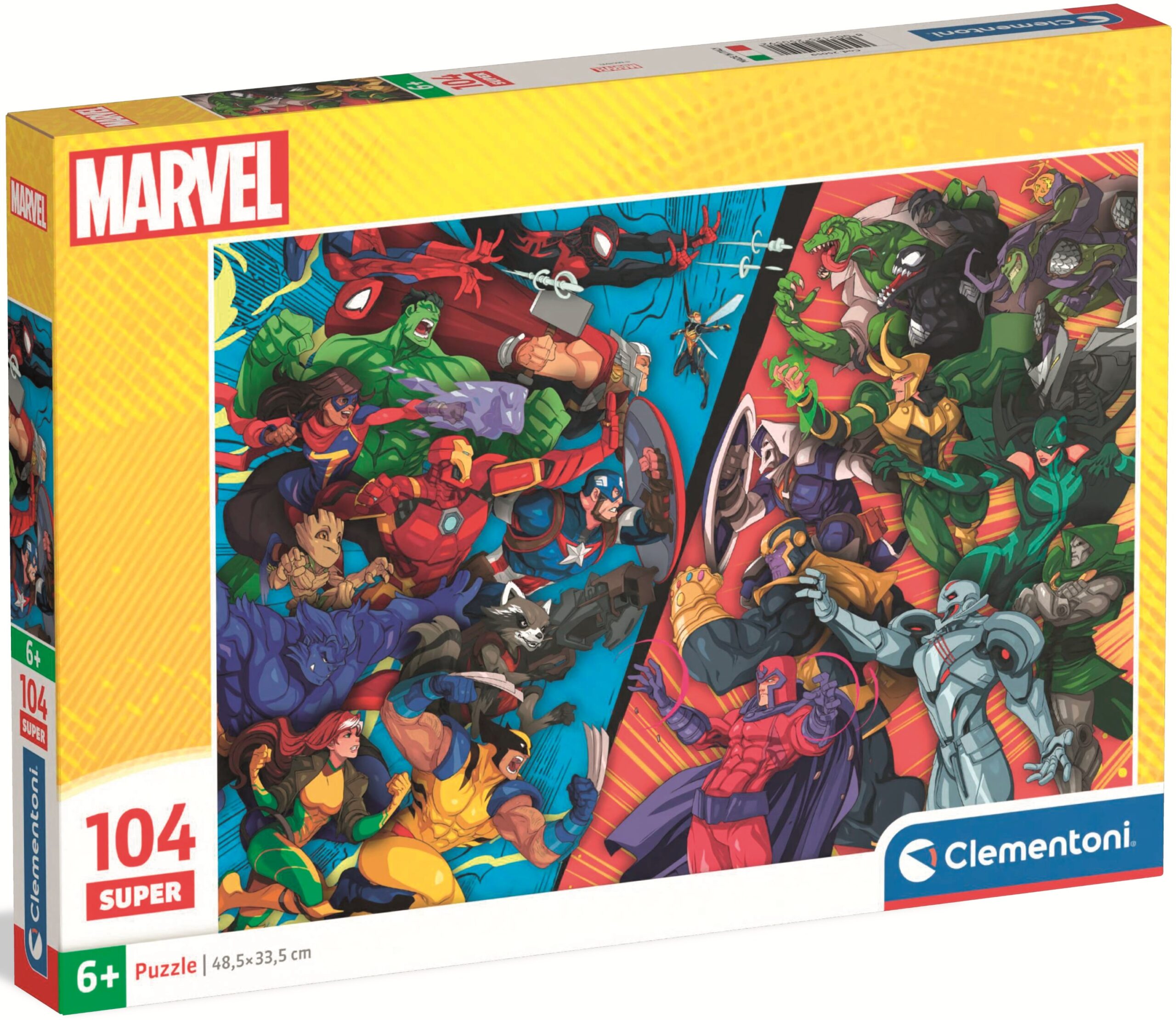 Детски пъзел Clementoni от 104 части - Героите срещу злодеите на Марвел