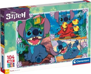 Детски пъзел Clementoni от 104 части - Стич (вариант 1)