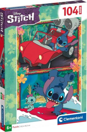 Детски пъзел Clementoni от 104 части - Стич (вариант 2)