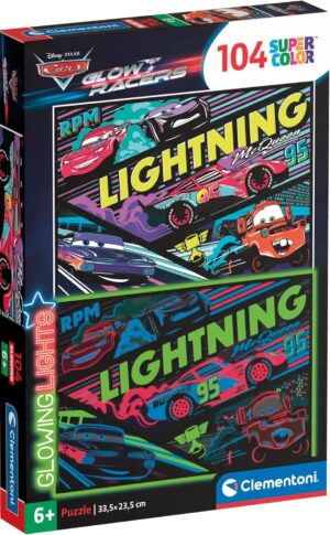 Светещ пъзел Clementoni от 104 части - Светещи коли