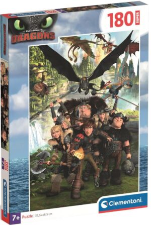 Детски пъзел Clementoni от 180 части - Как да си дресираш дракон