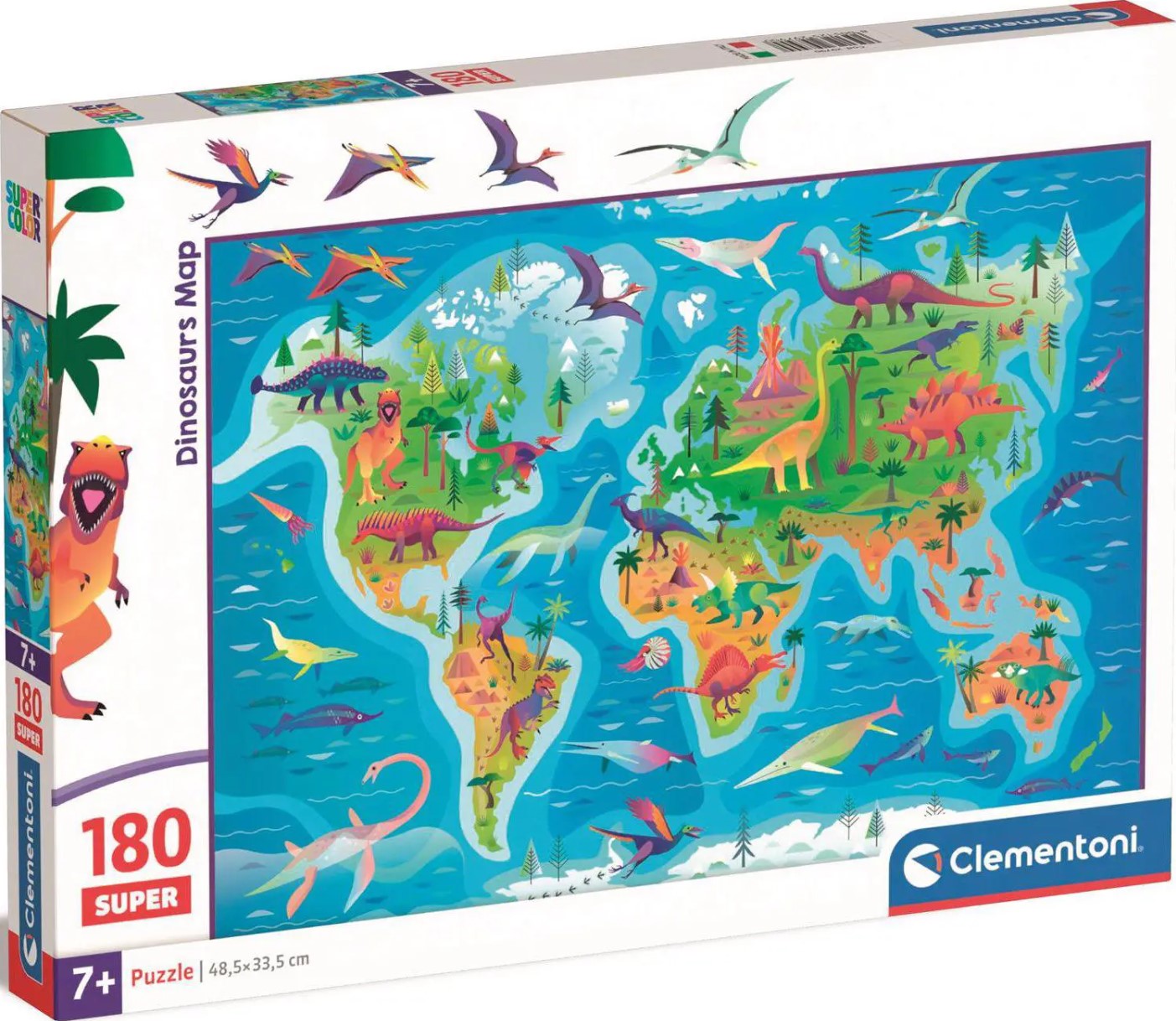 Детски пъзел Clementoni от 180 части - Карта на динозаврите