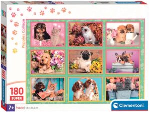 Детски пъзел Clementoni от 180 части - Колаж с кученца