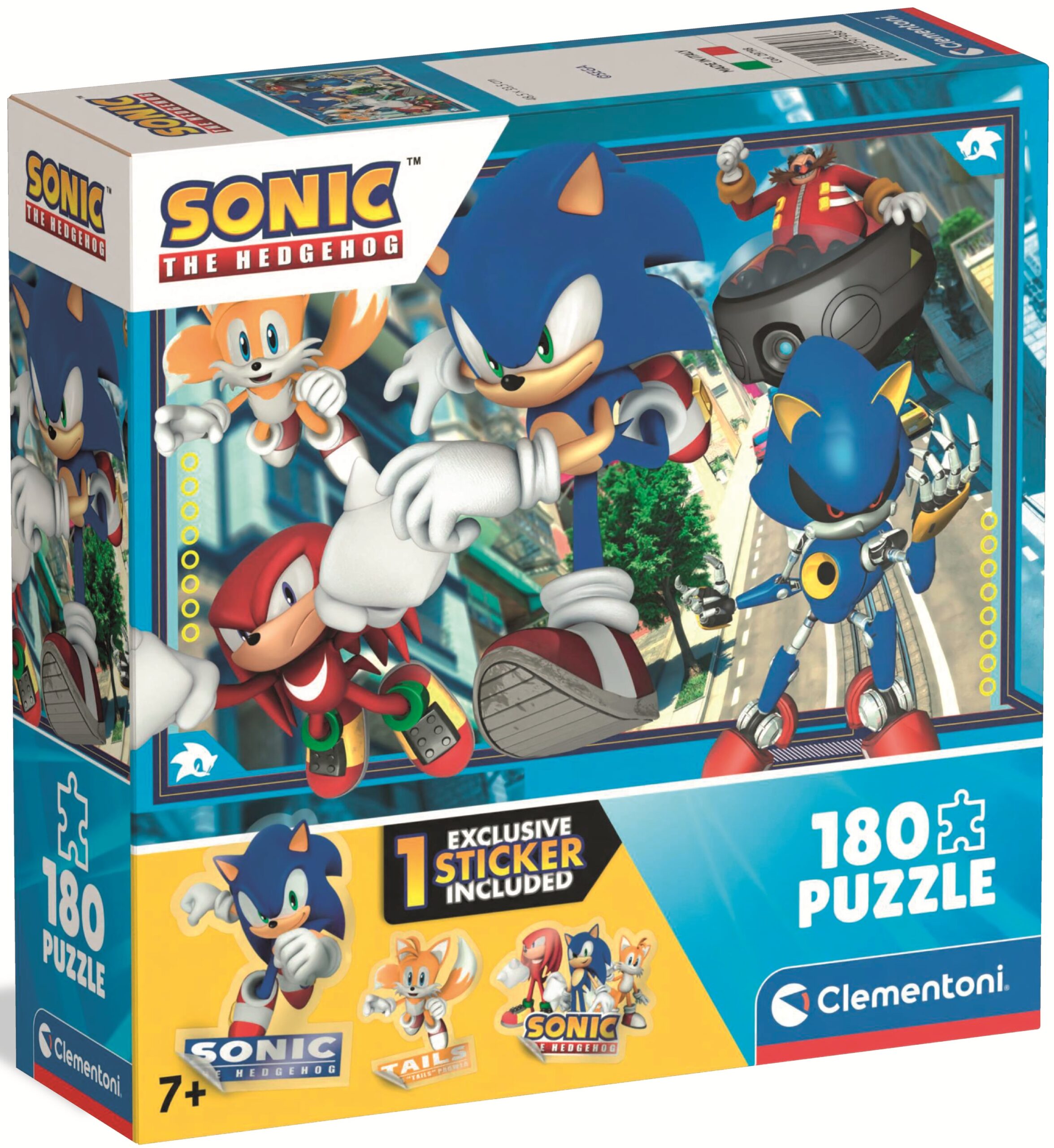 Детски пъзел Clementoni от 180 части - Таралежът Соник, със стикер, вид 3