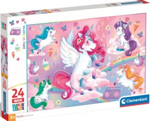 Детски пъзел Clementoni от 24 части - Веселите еднорози